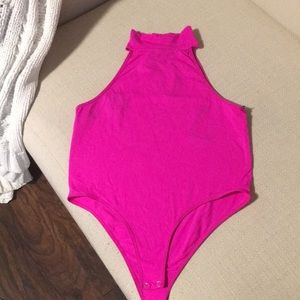 Bright fuschia pink halter top